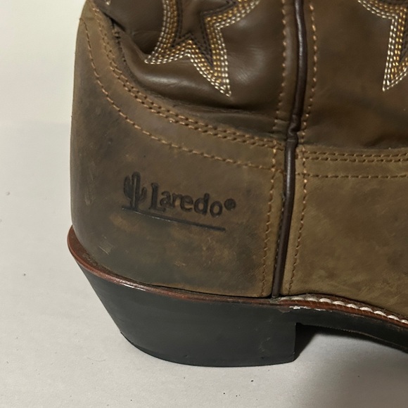 Laredo men’s Tan Western Boots with Stitching size 9 - Picture 2 of 9